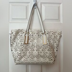 Aldo White and Gold Tote Bag